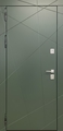 Квартирная стальная дверь с окрашенными зелеными панелями МДФ (подбор цвета по RAL)